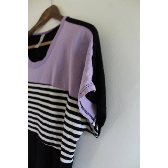 VTG Cali Striped Short Sleeve Top Large - Picture 3 of 6